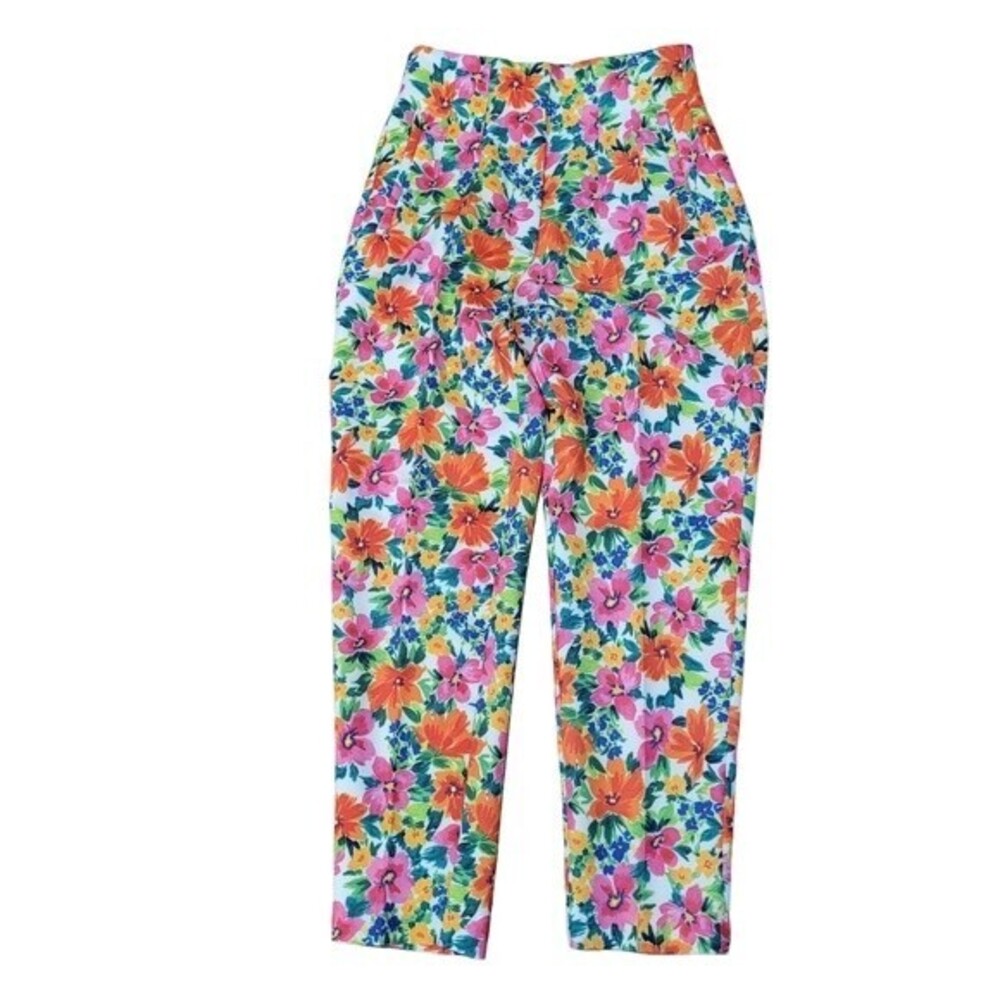 Zara Satin Effect‎ High Waist Floral Print Pants Size S NWT